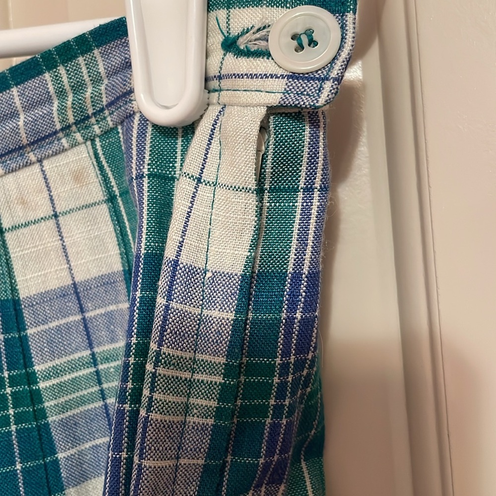 Vintage Country Sophisticates Petite by Pendleton Plaid Green and White Skirt - Picture 6 of 8